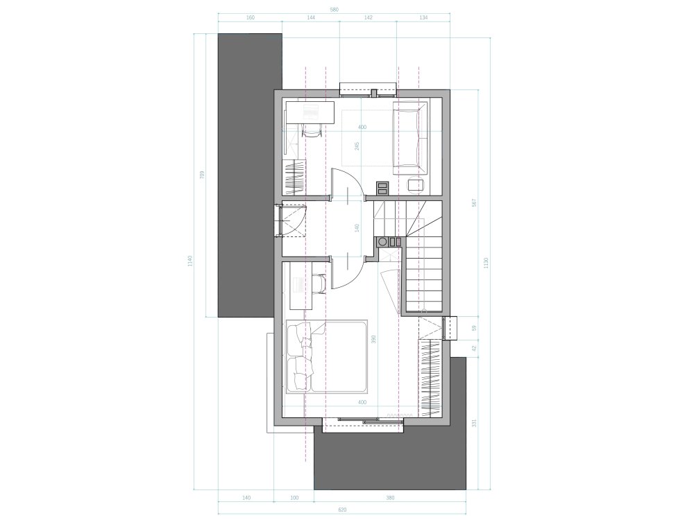 Acacia Premium vasaras māja – 5,8 x 8,4 m | 45,89 m²