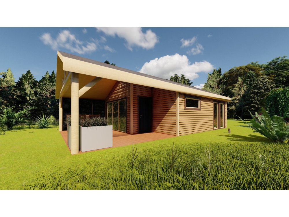 Koka māja "Crocus" – 6 × 11 m | 38,67 m²