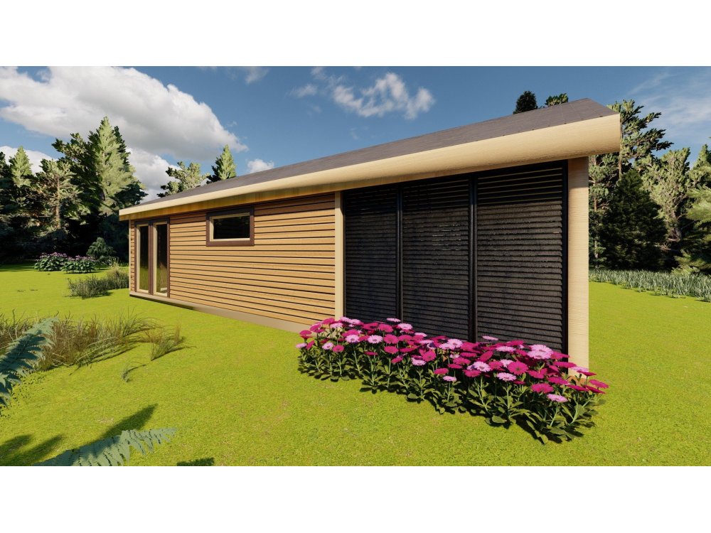 Koka māja "Crocus" – 6 × 11 m | 38,67 m²