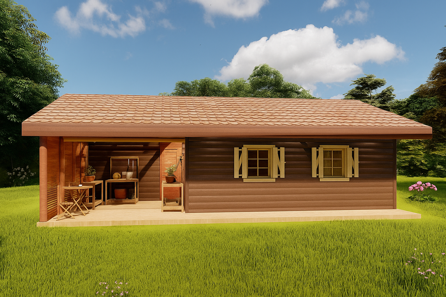 Elmsvortas koka māja – 5 × 11 m | 38,05 m²