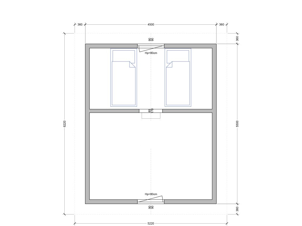 Loftwood koka māja A1 4,5 × 5,5 m | 35 m²
