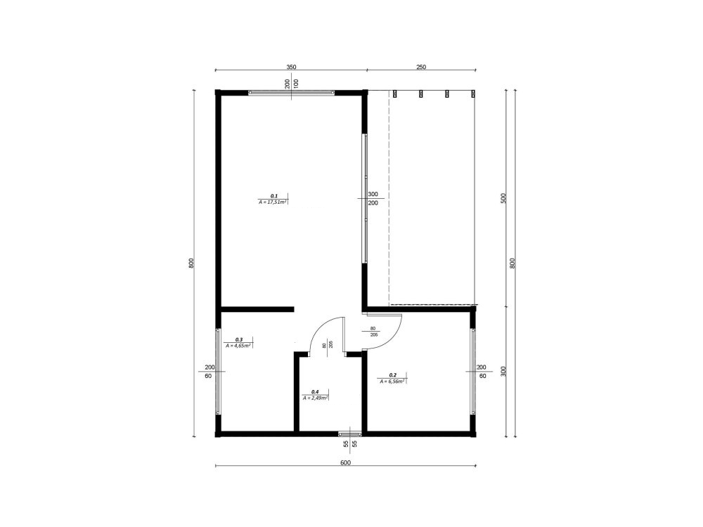 Meadowline koka māja – 8 × 6 m | 31,21 m²