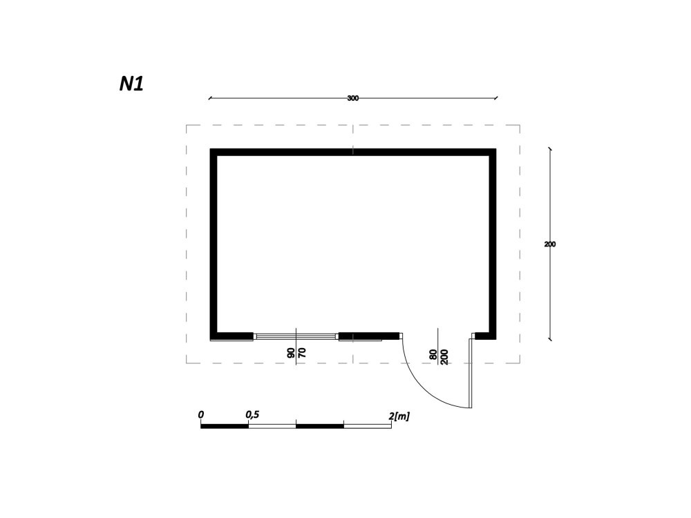 Dārza šķūnis N1 (3m x 2m)