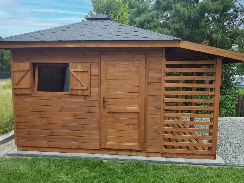 Dārza šķūnis N2 (3m x 3m) + Malkas šķūnis