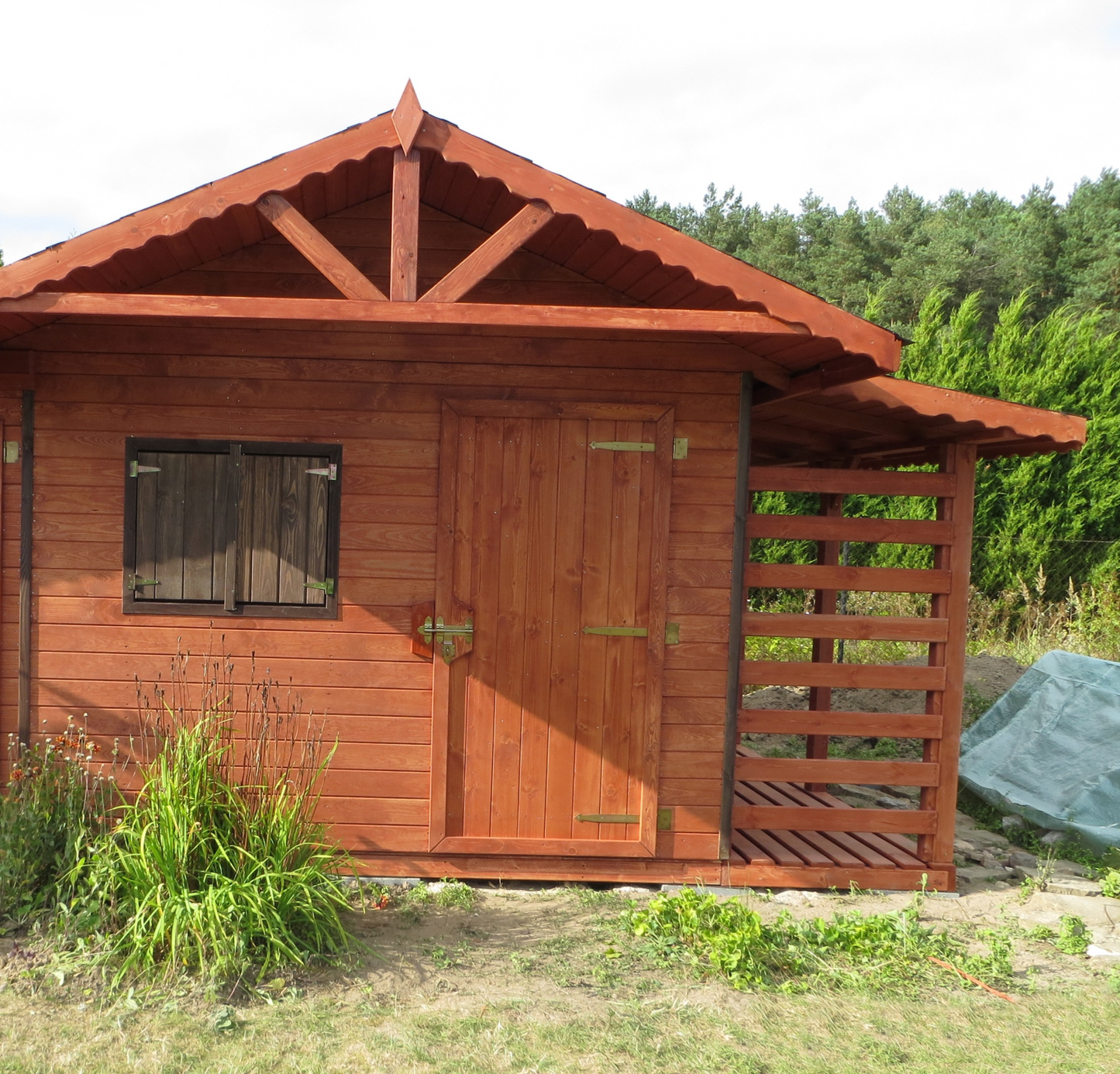 Dārza šķūnis N5 (4m x 4m) + Malkas šķūnis