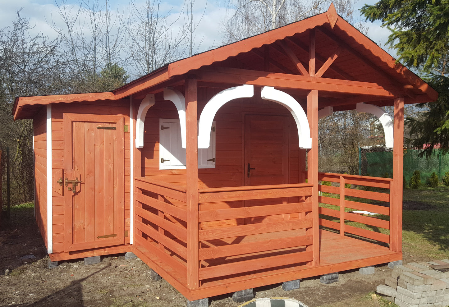 Dārza šķūnis N5a (3m x 3m) + Terase + Noliktava