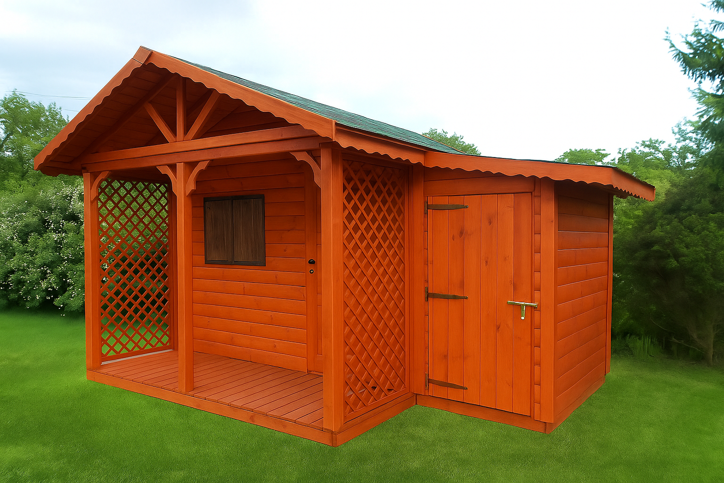 Dārza šķūnis N6 (3m x 2m) + Terase + Noliktava