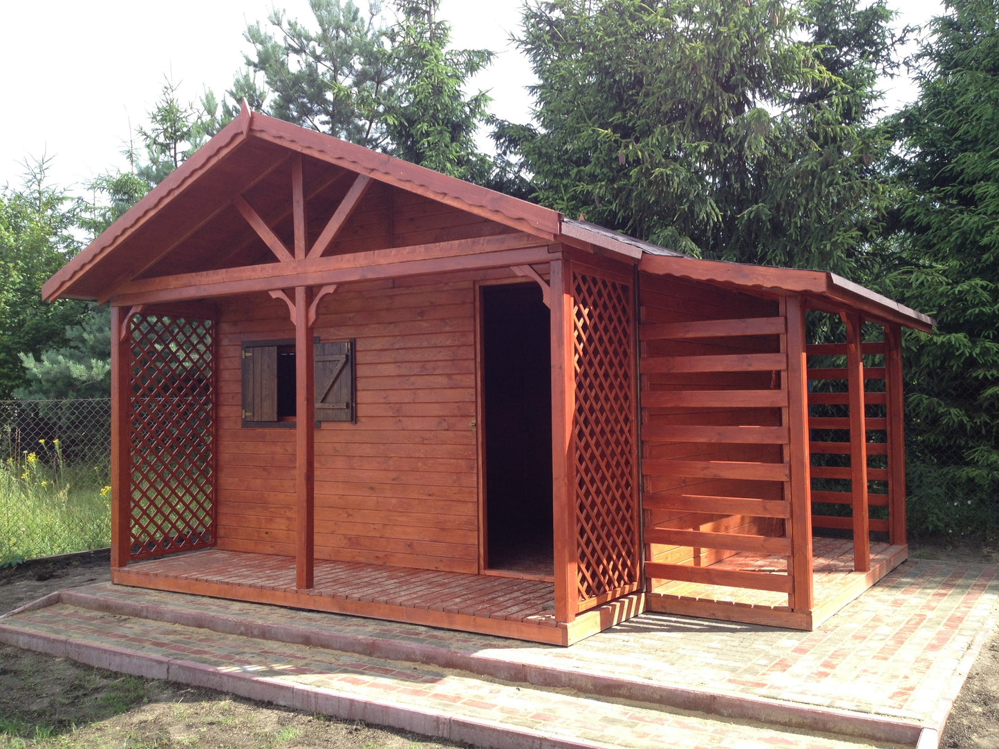 Dārza šķūnis N6 (3m x 2m) + Terase + Malkas šķūnis