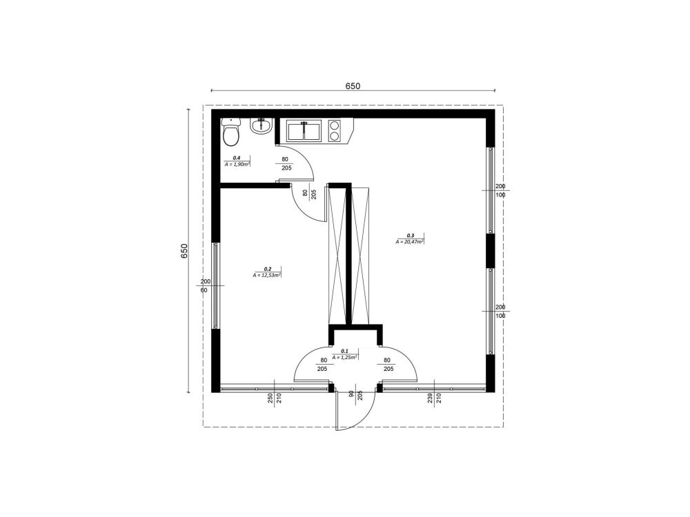 Birojs – 6,5 × 6,5 m