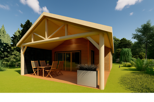 Koka māja "Crocus" – 6 × 11 m | 38,67 m²