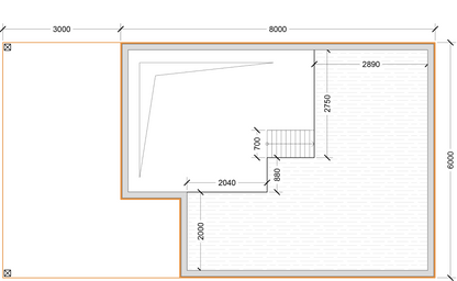 Koka māja "Crocus" – 6 × 11 m | 38,67 m²
