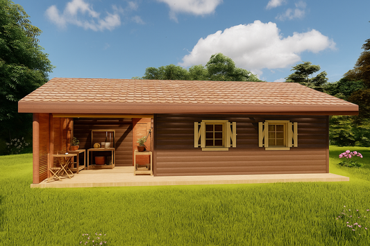 Elmsvortas koka māja – 5 × 11 m | 38,05 m²