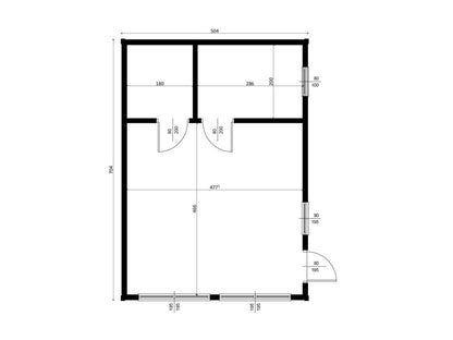 Limba koka māja – 5 x 7 m | 54,31 m²