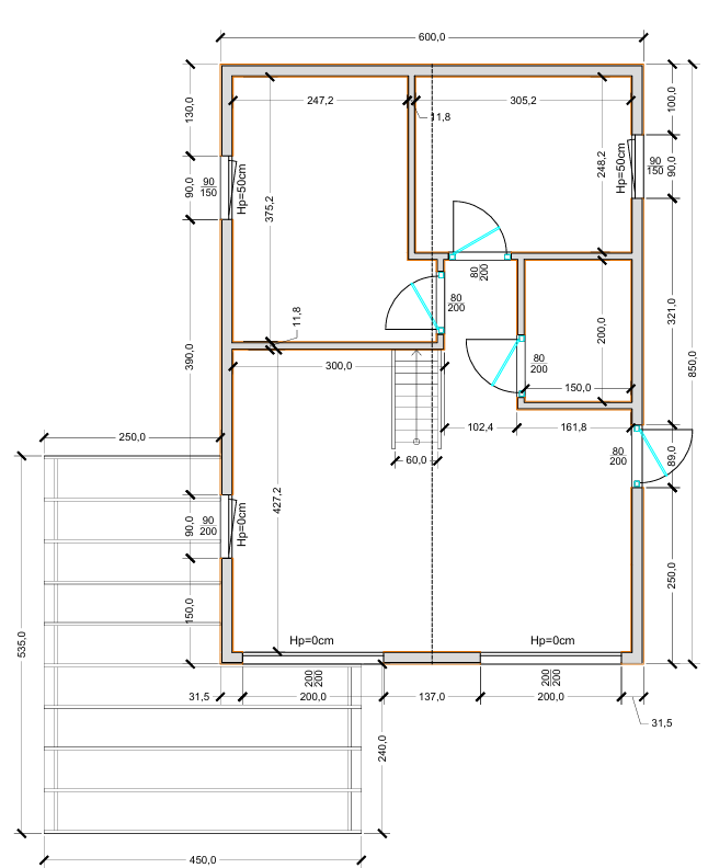 Oukridžas koka māja 6 × 8,5 m | 68,66 m²